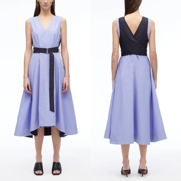 3.1 Phillip Lim Hyacinth Midnight Poplin Sleeveless Dress Size 10 - Picture 10 of 12